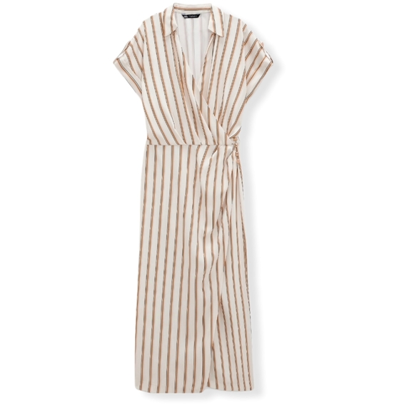 Zara striped draped midi dress - Picture 8 of 9